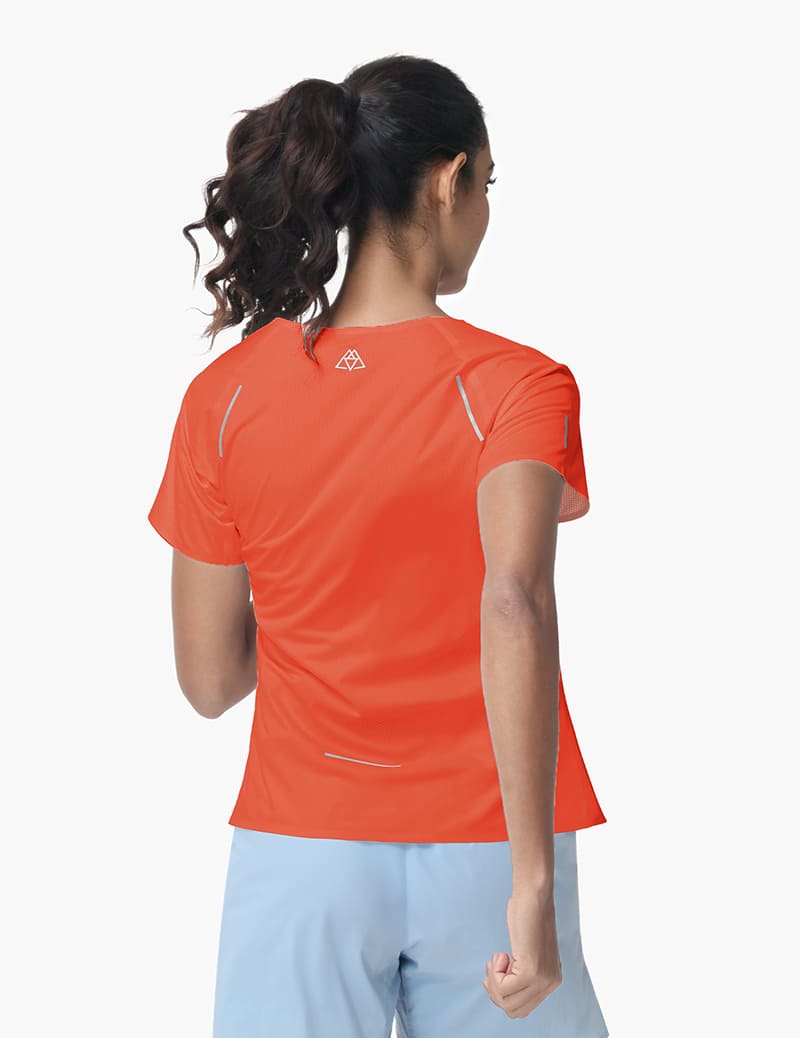Haimont Women's Mountain Wind Trail T-Shirt in Orange Red