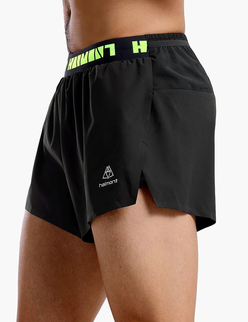 Men's 2 in 1 Quick Dry Trail Running Shorts in Black