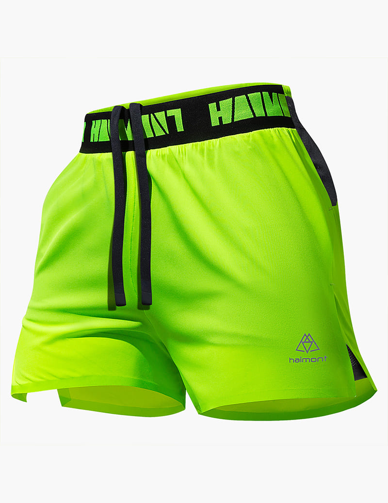 Men's 2 in 1 Quick Dry Trail Running Shorts in Green