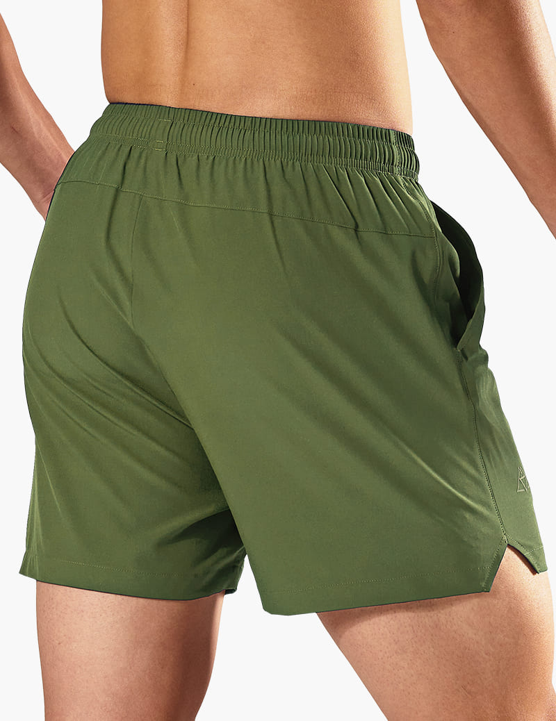Men's 5 Inch Trail Running Shorts in Army Green