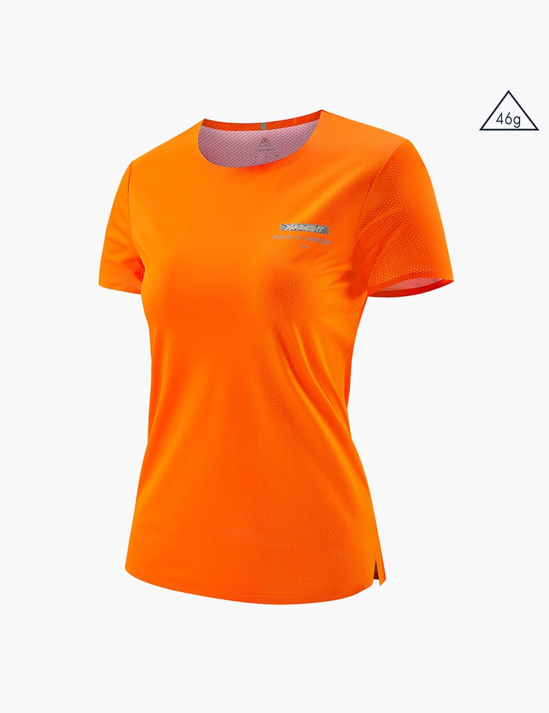 Women's Ultralight Trail Running Shirts in Orange