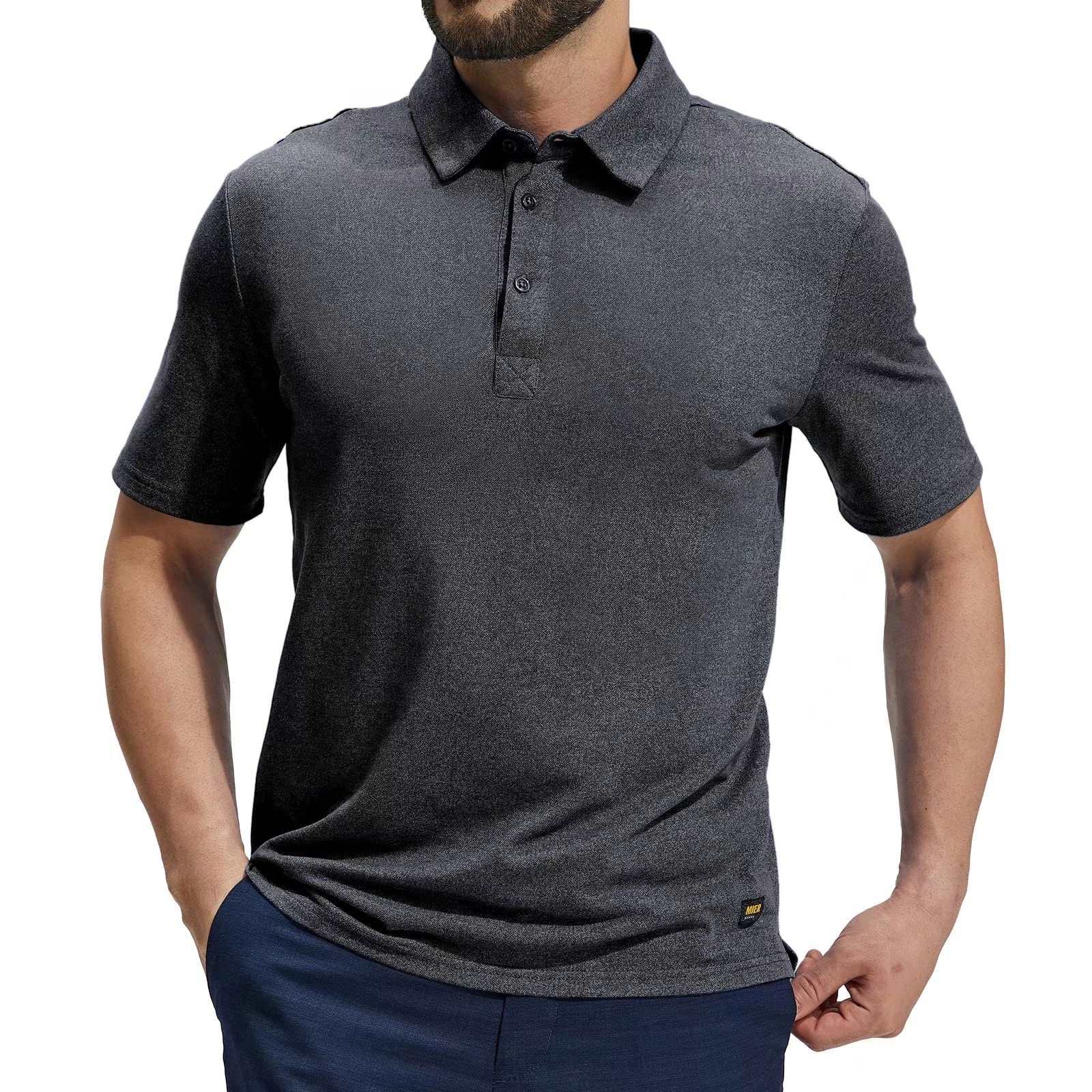 PGM Short Sleeve Men Golf T-shirts Breathable Tops Zipper Collar Male Golf  Shirt