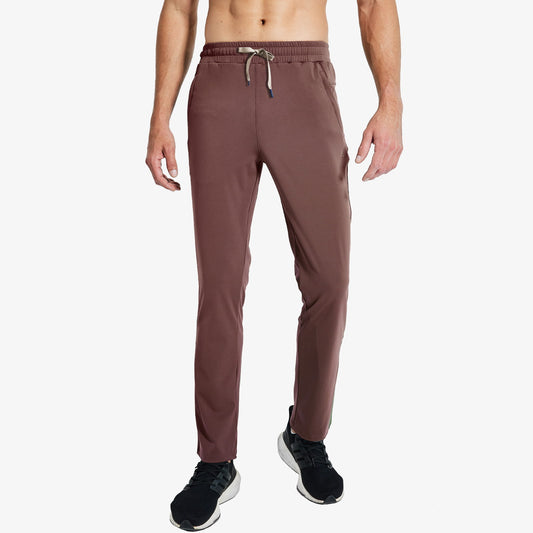 Lightweight Men's Athletic Pants with Zipper Pockets, Elastic Waist