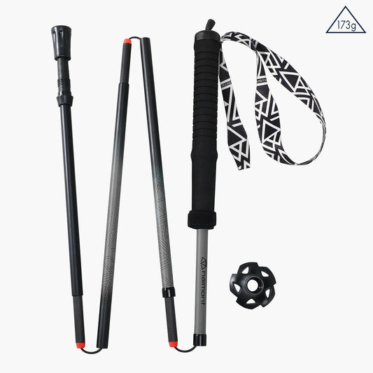 HAIMONT Poles Gray / 110CM Ultralight Carbon-Aluminum Trekking Poles – Foldable Trail Running Poles for Speed & Stability
