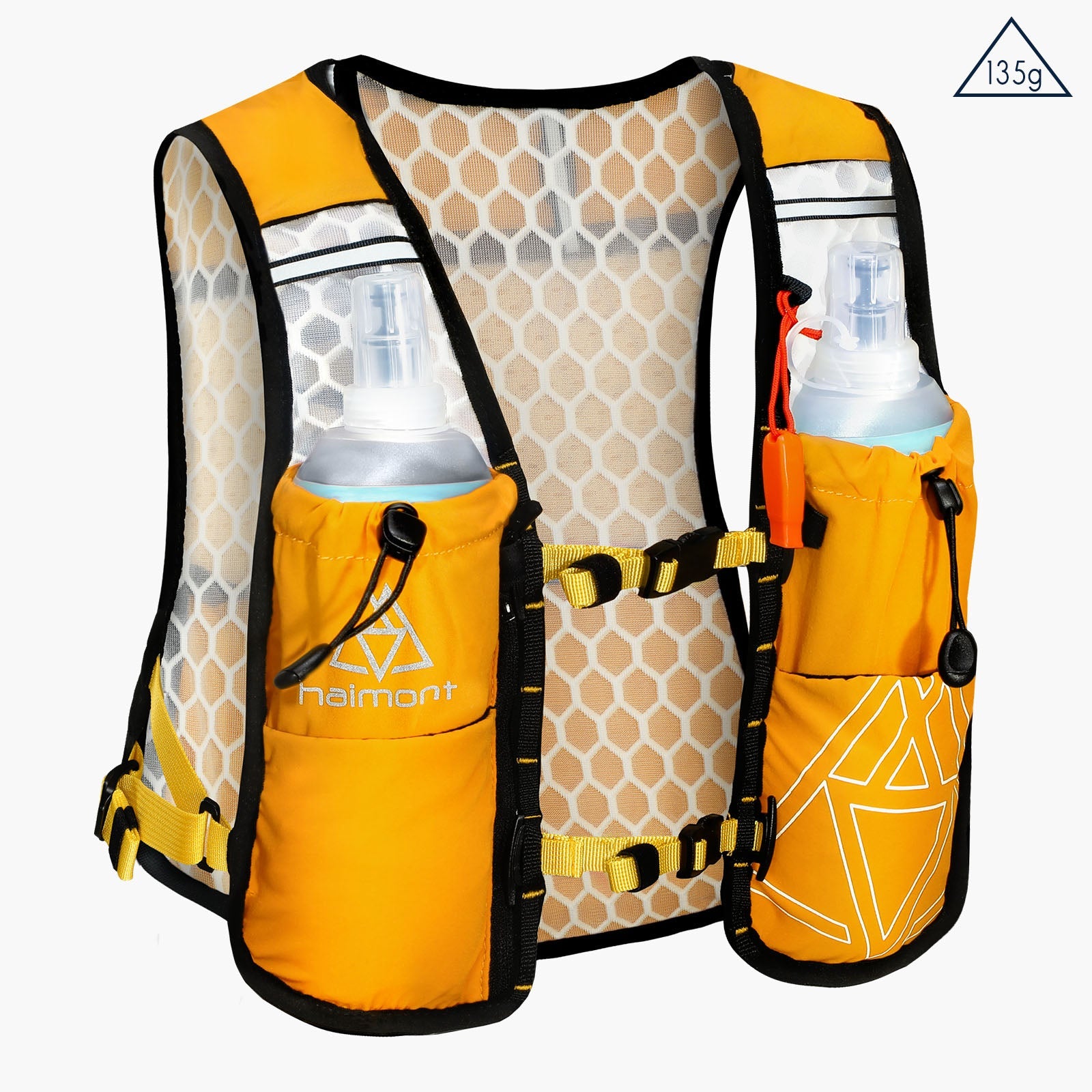 Haimont Running Packs Yellow Kid's Hydration Vest Pack Lightweight With Soft Flasks