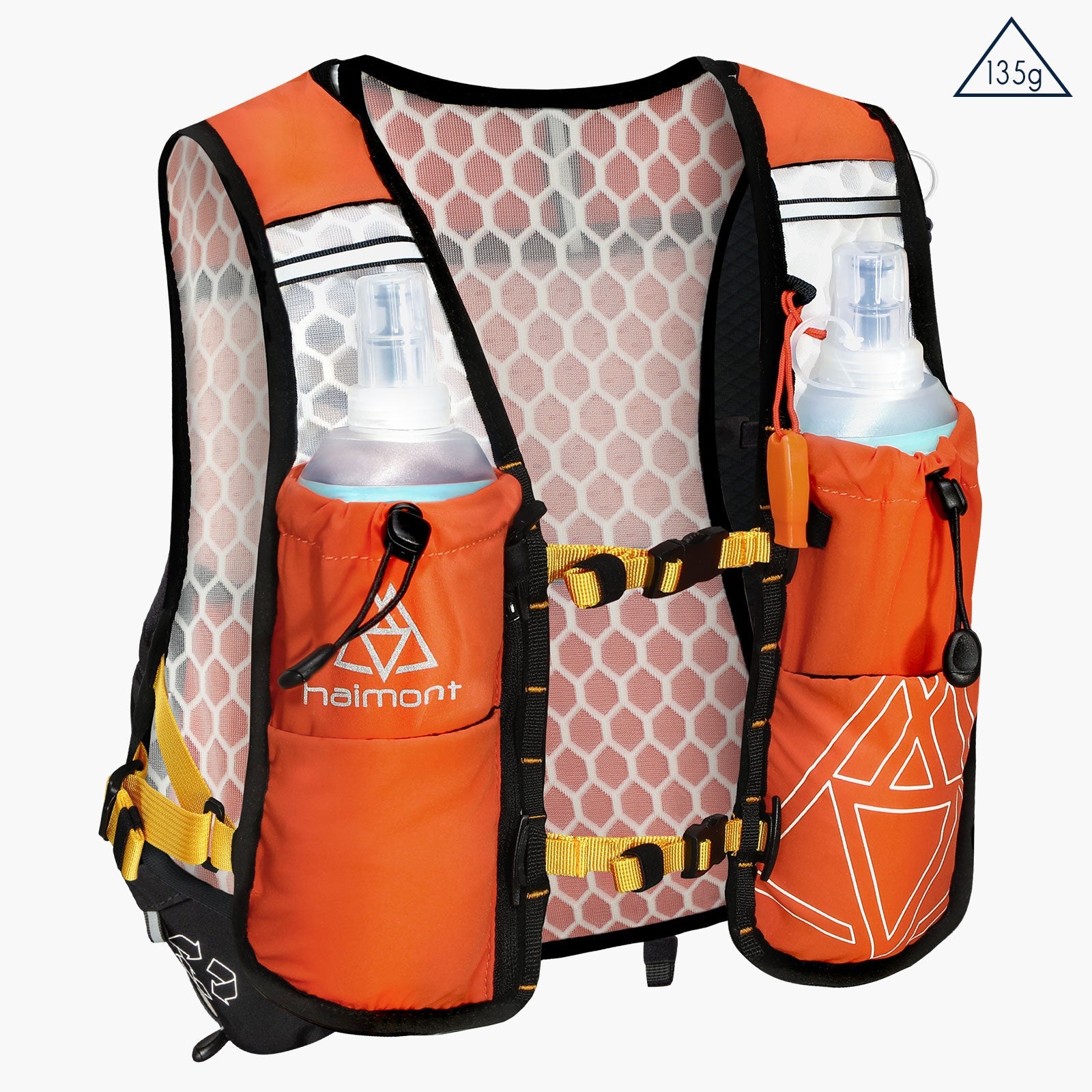 Haimont Running Packs Orange Kid's Hydration Vest Pack Lightweight With Soft Flasks