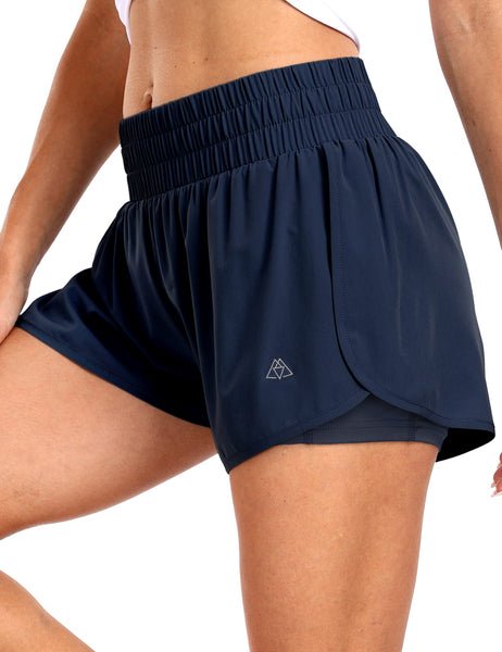 AVGO Women's 2 in 1 Running Shorts Quick Dry High Waisted Athletic