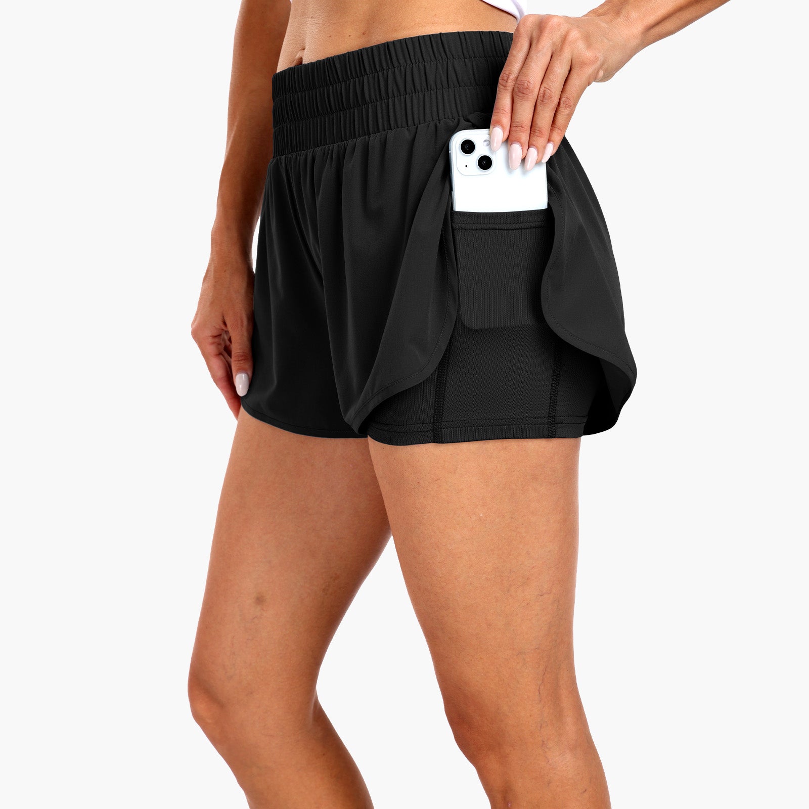 HAIMONT Women Shorts Women's Running Shorts 2 in 1 High Waisted 3" Athletic Shorts