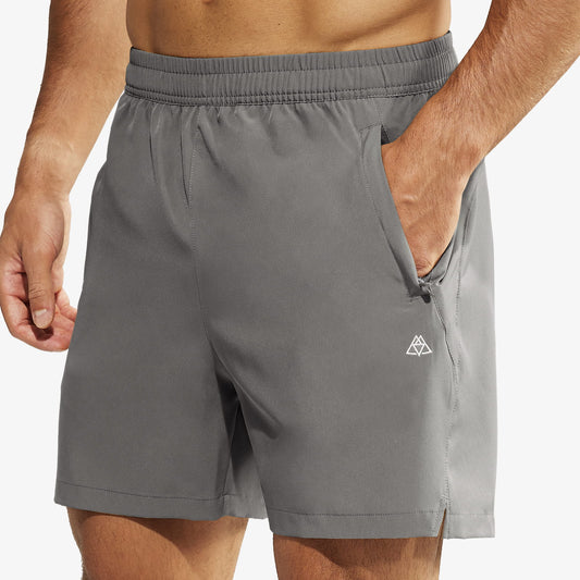 Men's 5-Inch Workout Running Shorts with Zipper Pockets