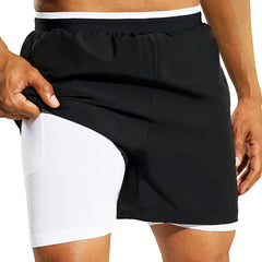 Men's 2 in 1 Running Shorts with Compression Liner 5 Inch