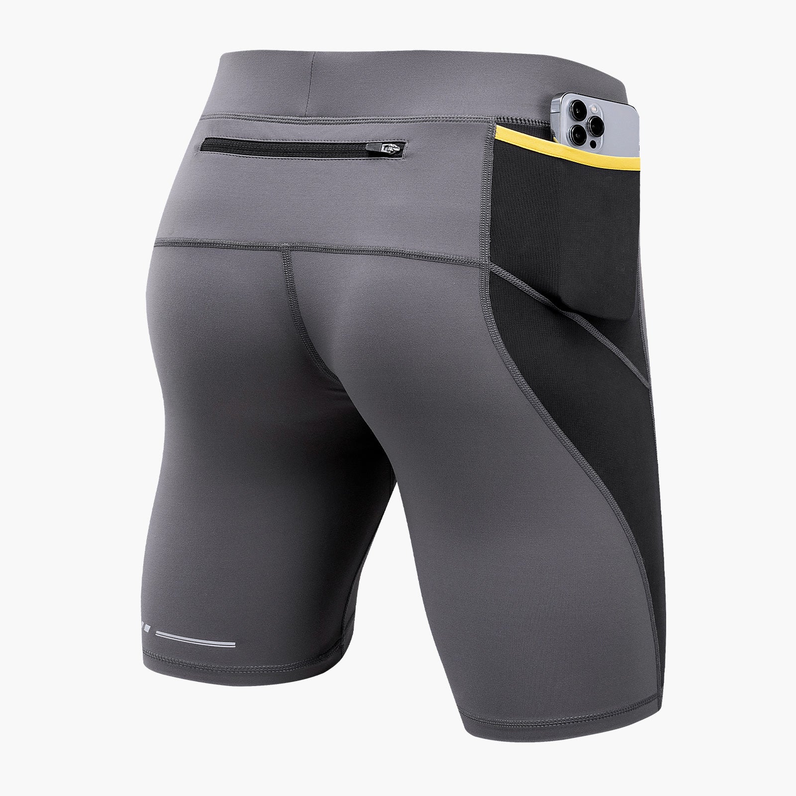 HAIMONT Men Tights Men's Trail Running Ultimate Comfort Compression Shorts Half Tight 8"