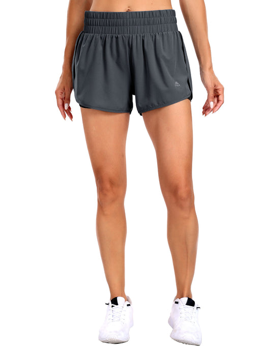 Women's Running Shorts 2 in 1 High Waisted 3" Athletic Shorts