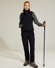 Women's Fleece Lined Softshell Pants Insulated Hiking Cargo Pant