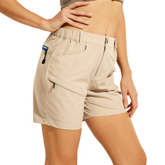 Women Quick Dry Hiking Cargo Shorts with Zipper Pockets 5"