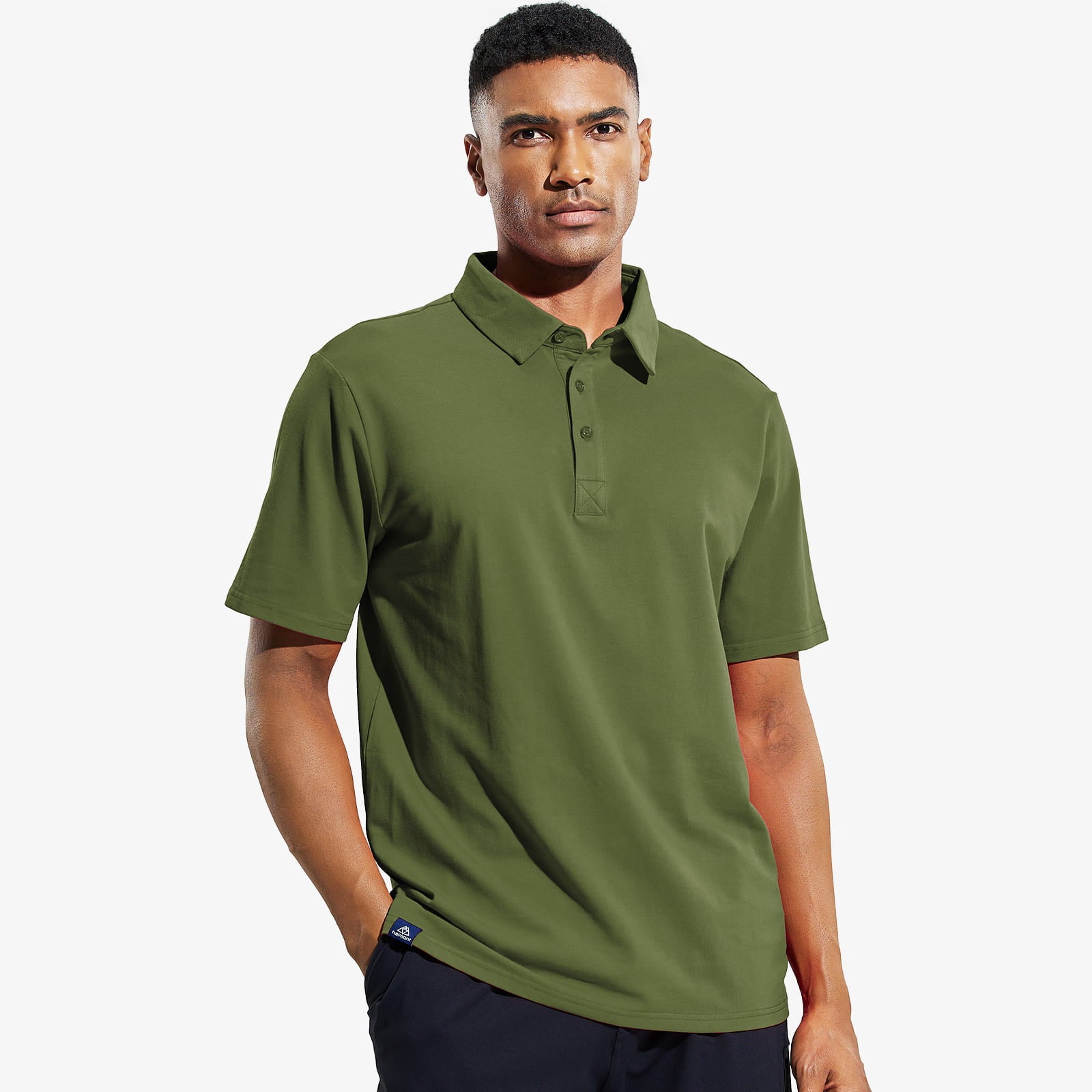 MIER Men's Tactical Polo Shirts Outdoor Collared Shirt, Navy / S