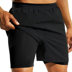 Men's 2 in 1 Running Shorts with Compression Liner 5 Inch