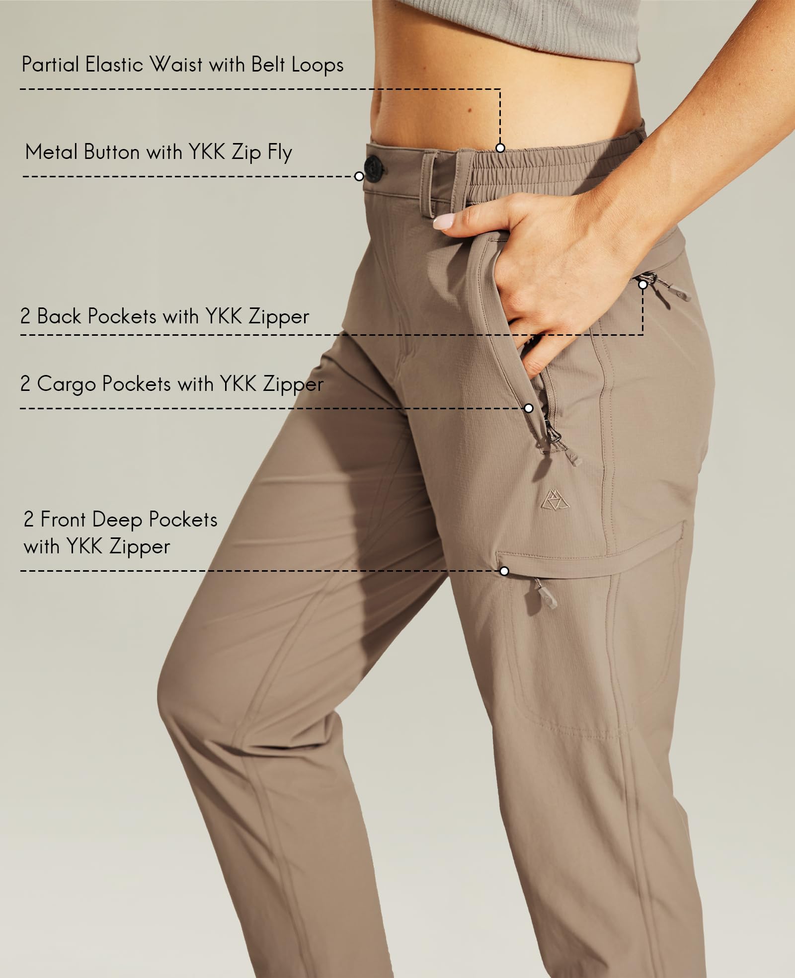 Womens Higth Weight Hiking Pants Quick Dry Drawstring Pants  Convertible Shorts Lightweight Fishing Sweat Pants Dark Gray M