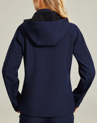 Women's Hooded Softshell Jackets Fleece Lined Windproof Coats