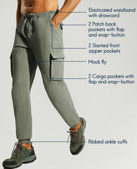 Men's Quick Dry Hiking Cargo Joggers with 6 Pockets