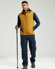 Men's Lightweight Softshell Vest Hooded and Windproof