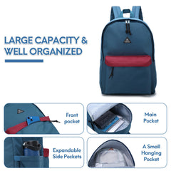 Casual Laptop Backpacks Bookbag with Bottle Pockets