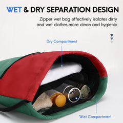Gym Drawstring Bag Sackpack with Wet Compartment