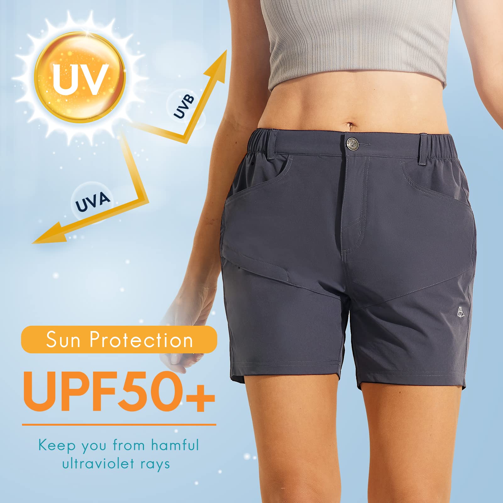 New Women's Hiking Cargo Shorts Quick-dry Summer Anti-UV Shorts