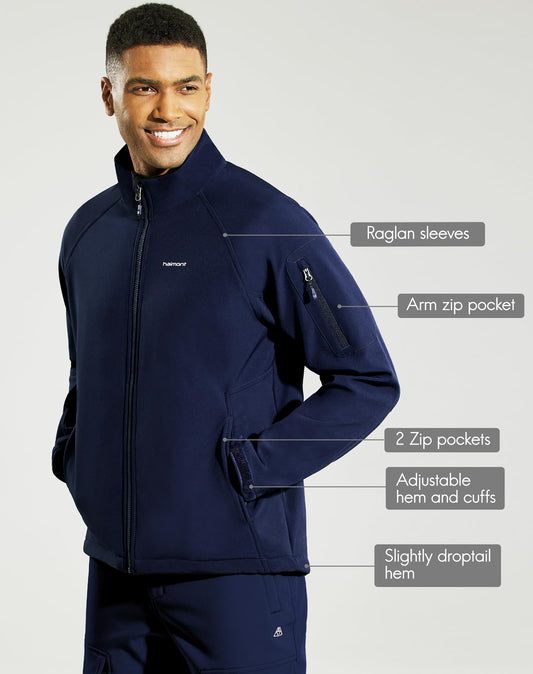 Men's Softshell Jacket Fleece Lined Lightweight Winter Coat