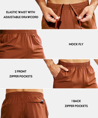 Men's Workout Running Shorts 5 Inches with Zipper Pockets