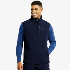 Men's Fleece Lined Softshell Vest Full Zip Sleeveless Jacket