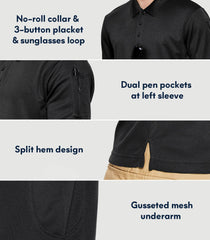 Men's Performance Polos Short Sleeve Collared Tshirts