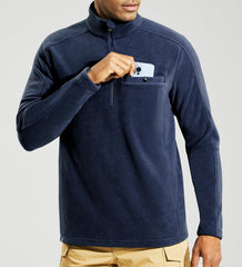 Men’s Quarter Zip Fleece Pullover Jacket with Pocket