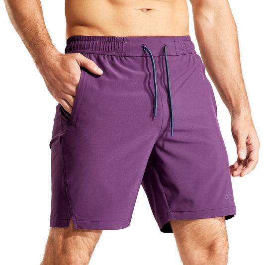 Men's Dry Fit Running Shorts with Zipper Pockets, 7 Inch