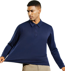 Men's Performance Polo Long Sleeve Golf Collared Shirts