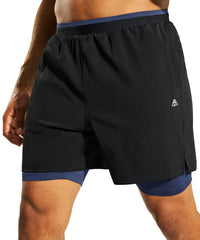 Men's 2 in 1 Running Shorts with Compression Liner 5 Inch