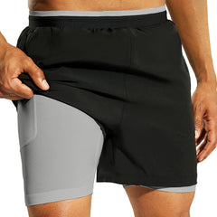 Men's 2 in 1 Running Shorts with Compression Liner 5 Inch
