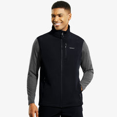 Men's Fleece Lined Softshell Vest Full Zip Sleeveless Jacket