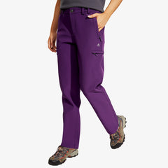 Women's Fleece Lined Softshell Pants Insulated Hiking Cargo Pant