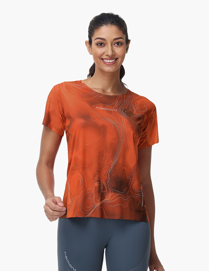 Haimont Women's Mountain Wind Trail T-Shirt in Glory Red