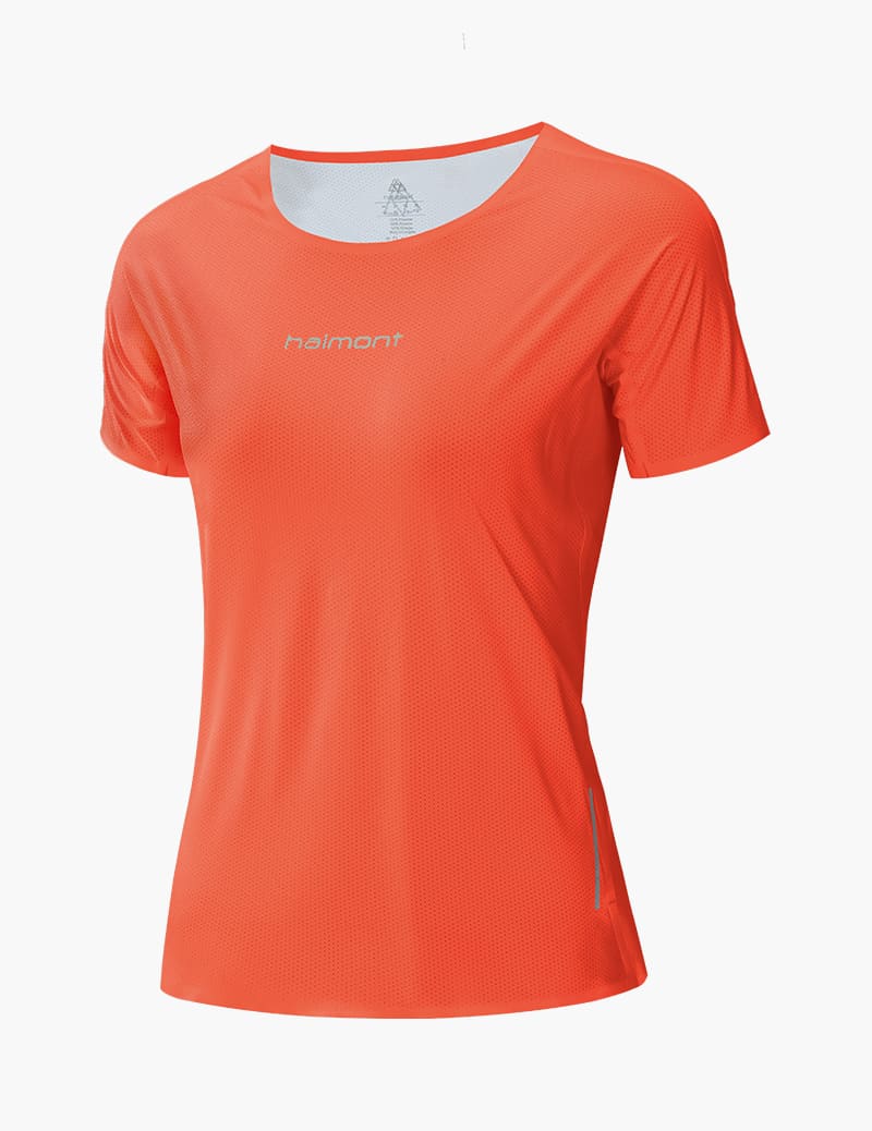 Camiseta de senderismo para mujer Mountain Wind en rojo anaranjado