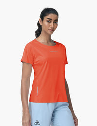 Haimont Women's Mountain Wind Trail T-Shirt in Orange Red