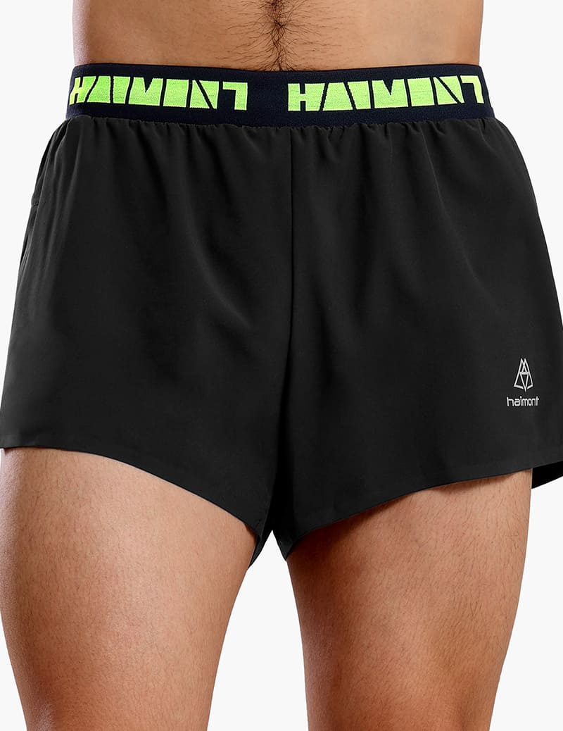 Men's 2 in 1 Quick Dry Trail Running Shorts in Black