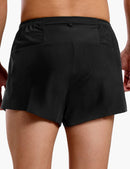Men's 2 in 1 Quick Dry Trail Running Shorts in Black