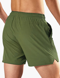 Men's 5 Inch Trail Running Shorts in Army Green