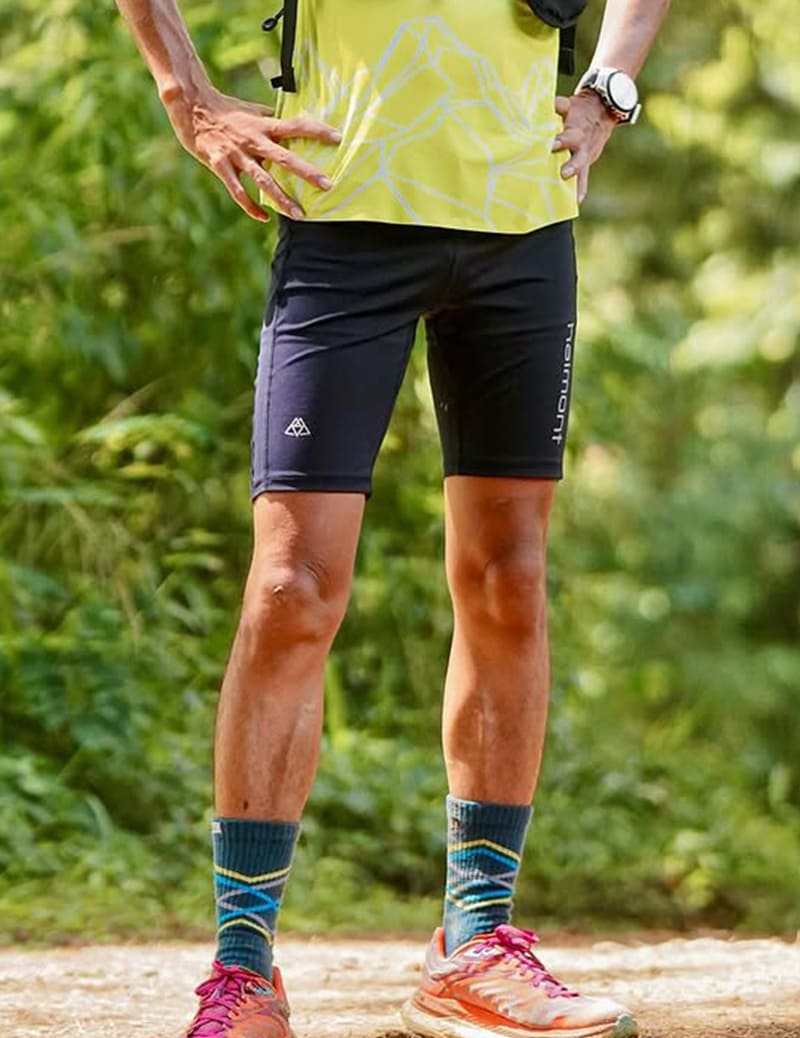 Men's Compression Trail Running Shorts in Black