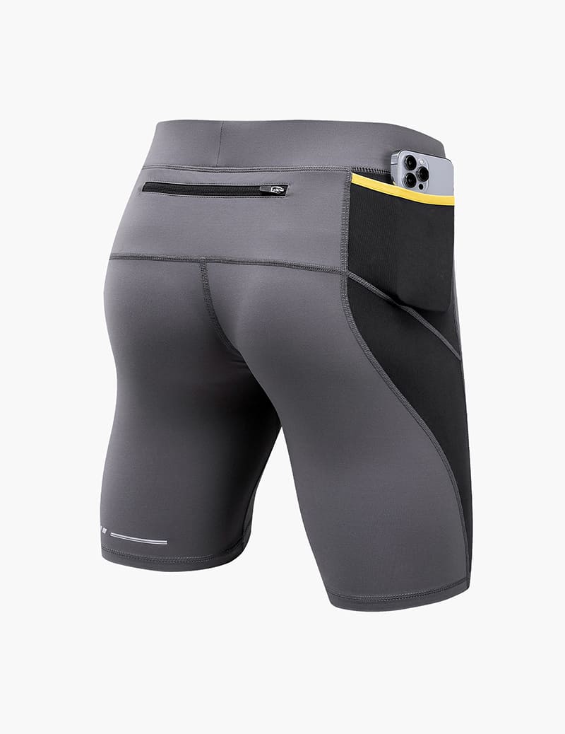 Men's Compression Trail Running Shorts in Grey