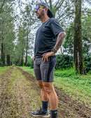 Men's Compression Trail Running Shorts in Grey