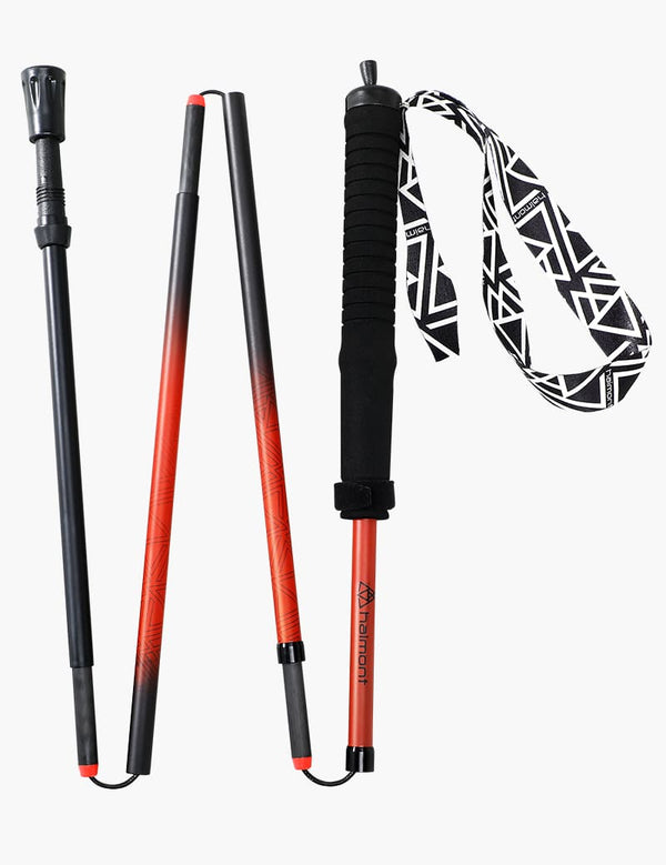 HAIMONT Poles Black-Red / 110CM Ultralight Carbon-Aluminum Trekking Pole