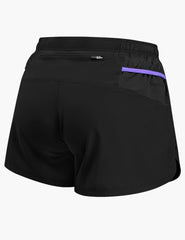 Women's 2 in 1 Quick Dry Trail Running Shorts in Black