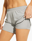 Women's 2 in 1 Quick Dry Trail Running Shorts in Gray